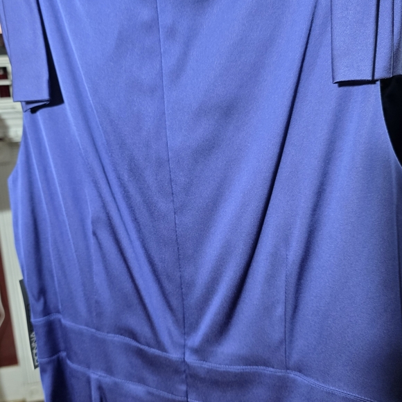 Donna Ricco Vibrant Blue Midi Satin Dress Sz 10 NWT - Picture 4 of 7